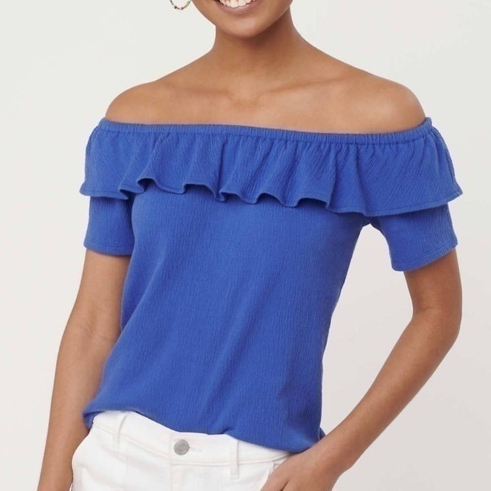 NWT LOFT Off The Shoulder top WHITE XS - Picture 2 of 4